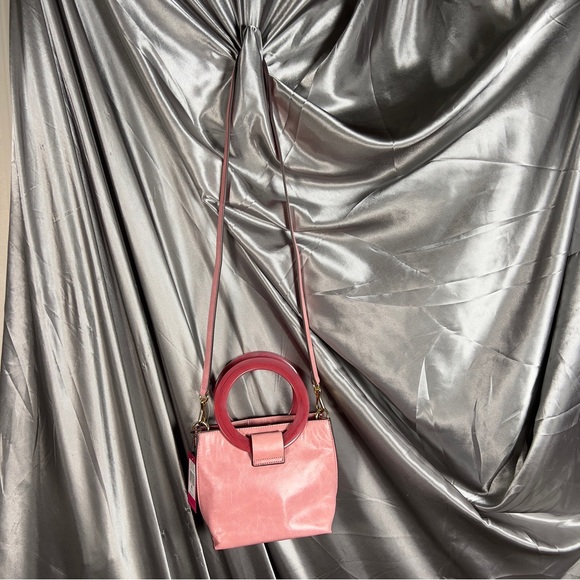 Vince Camuto Pink Cherry Blossom  Iggy Crossbody Leather Purse Bag NWT MSRP $178 - Picture 12 of 17